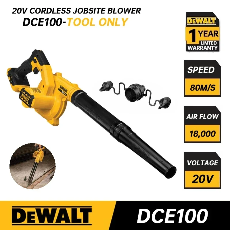 DEWALT DCE100N Compact Jobsite Blower Li-ion Dust Vacuum Cleaner Garden Leaf Rechargeable Blower Power Tools Cordless Air Blower