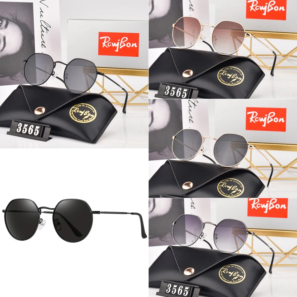 

Classic Designer Men RCWJBON 3565 Polarized Sunglasses Trendy Women Anti-Glare Sun Glasses Black Cool Pilot Goggle Eyewear UV400