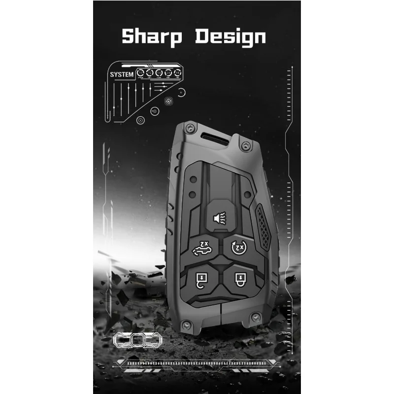 Zinc Alloy Key Fob Cover For Chevy Silverado 1500, GMC Sierra 1500 Sierra 2500HD 3500HD (Model-A) for Pickup Truck