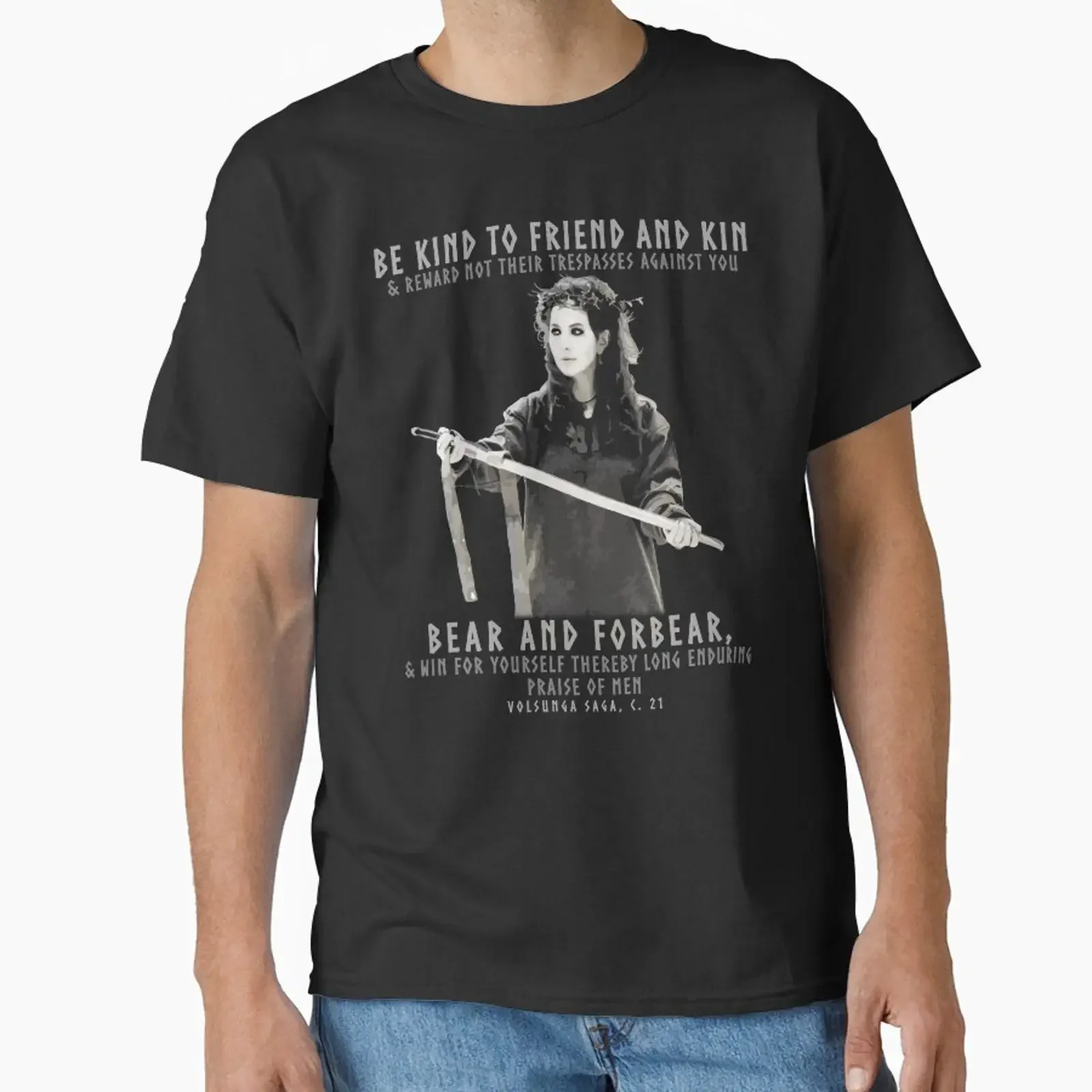 Be Kind to Friend Kin Norse Proverb Volsunga Saga Vikings Viking Classic T Shirt vintage Washed Casual Versatile homme graphic