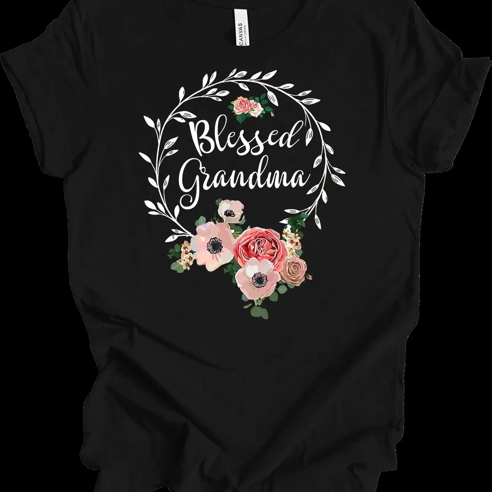Camiseta floral Blessed Grandma regalo para abuelas vintage Washed fashion Unisex Stretched Soft homme Top For Everyday Wear