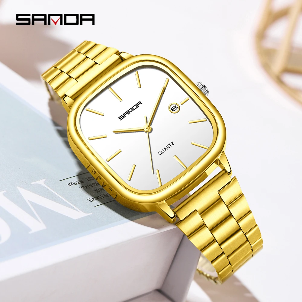 

2026 Fashion SANDA Brand Casual Women's Watch Calendar Night Light Waterproof Luxury Business Men's Quartz Watch 3277