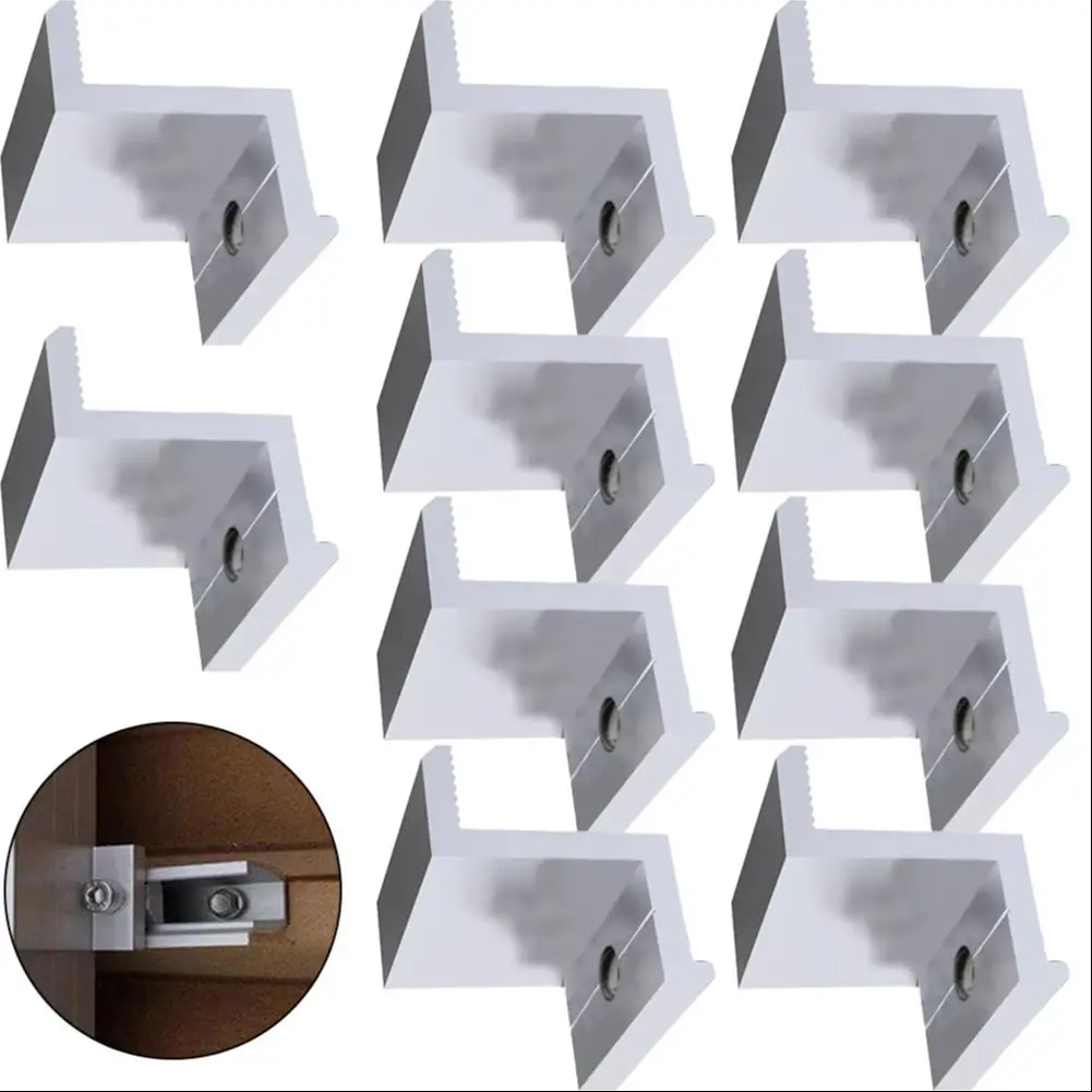 

10pcs 30mm End Clamp Solar Panel Strong Toughness Aluminum End Clamp Light Weight Convenient Transportation Frame Heights