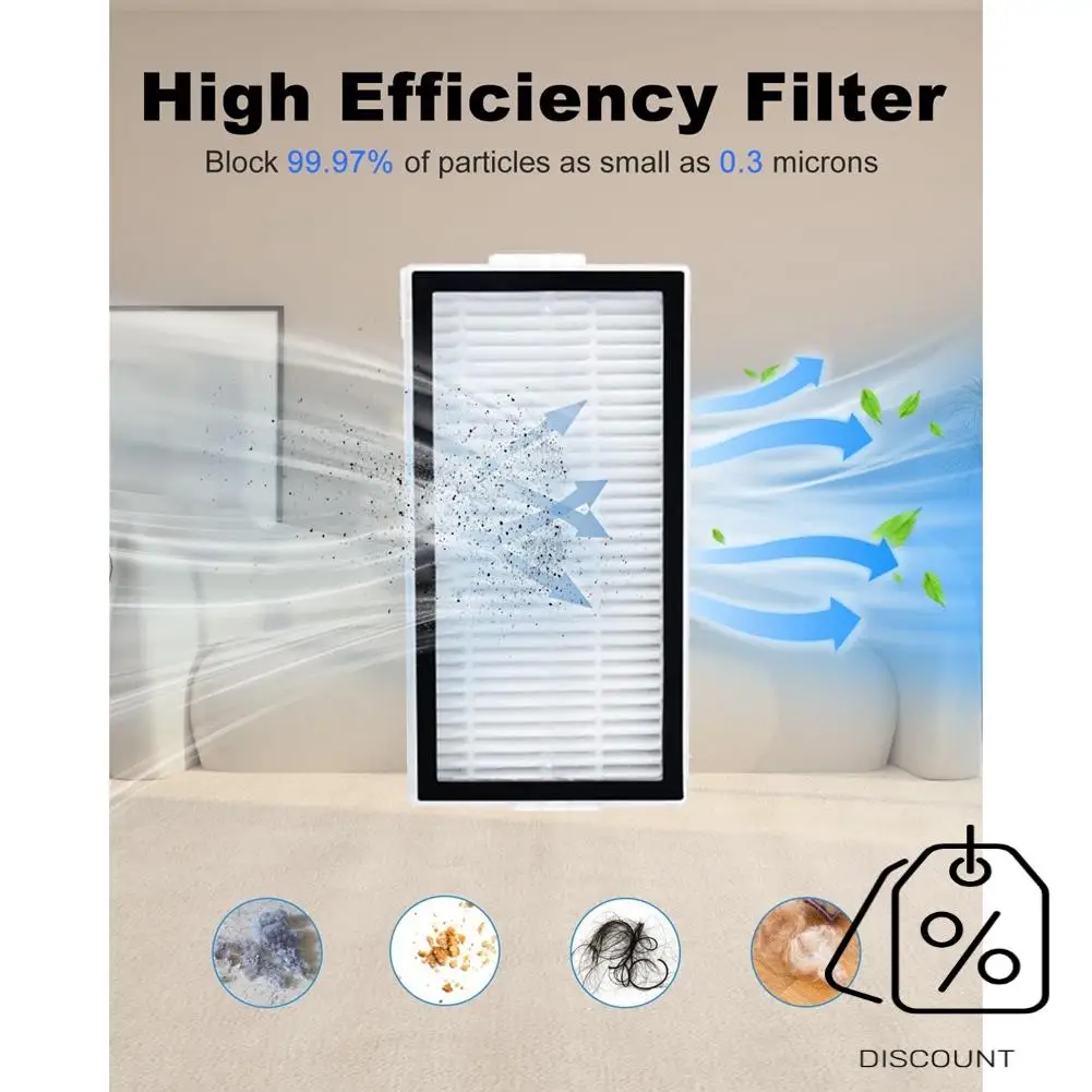 ABKR-Zubehörset für Roborock Saros 10R Roboterstaubsauger, Hauptseitenbürste, Hepa-Filter, Mopptuch, Staubbeutel