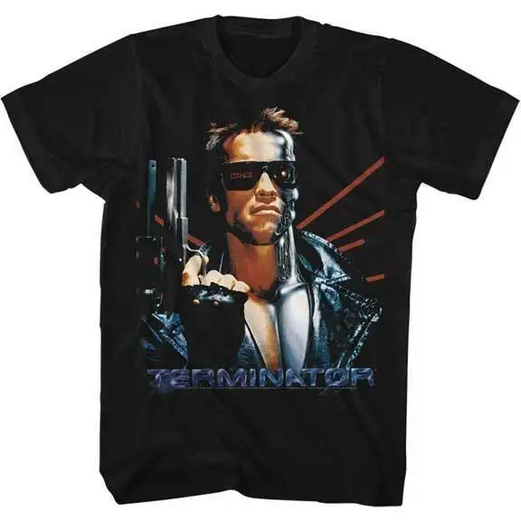 

The Terminator 80's Movie With Lasers In The Background Men's T Shirt