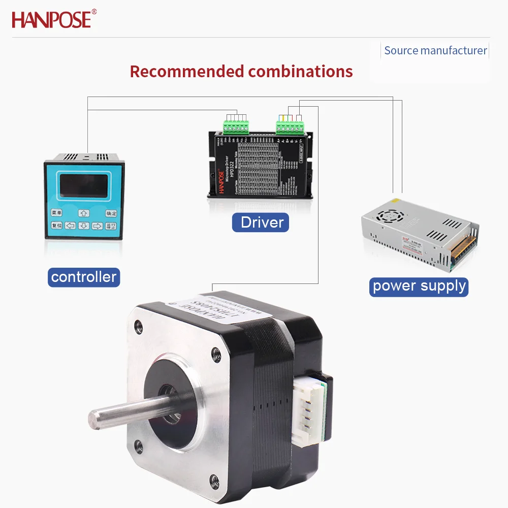 Two phase four wire NEMA17 17HS2408S stepper motor 2.15V 1.3A 3D automation equipment motor manufacturer direct sales NEMA17