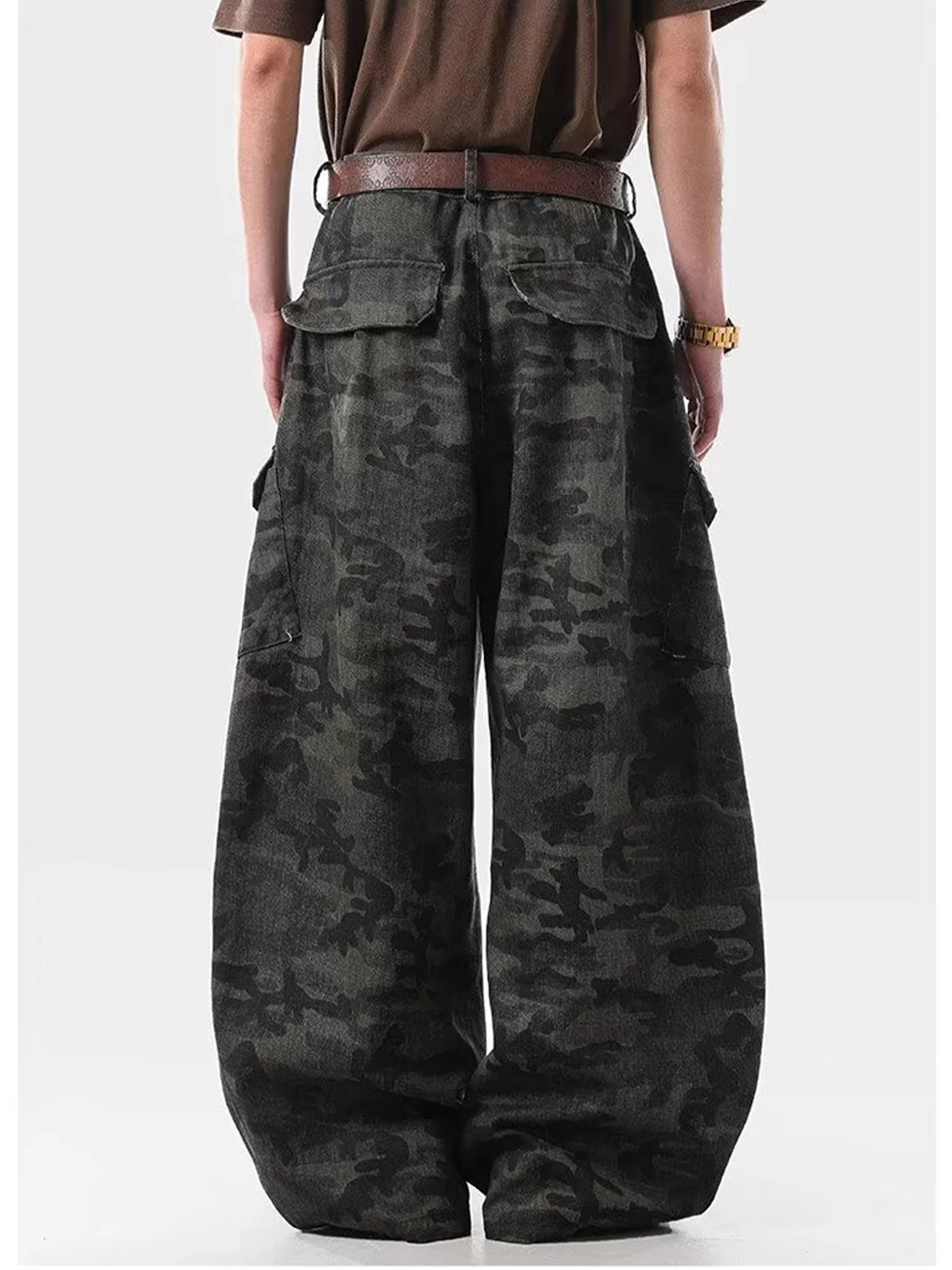 Damen Y2k Camouflage Cargo Jeans Harajuku Baggy Denim Hose Vintage Boyfriend Jeans Lange Hose Japanische 2000er Jahre Stil Kleidung