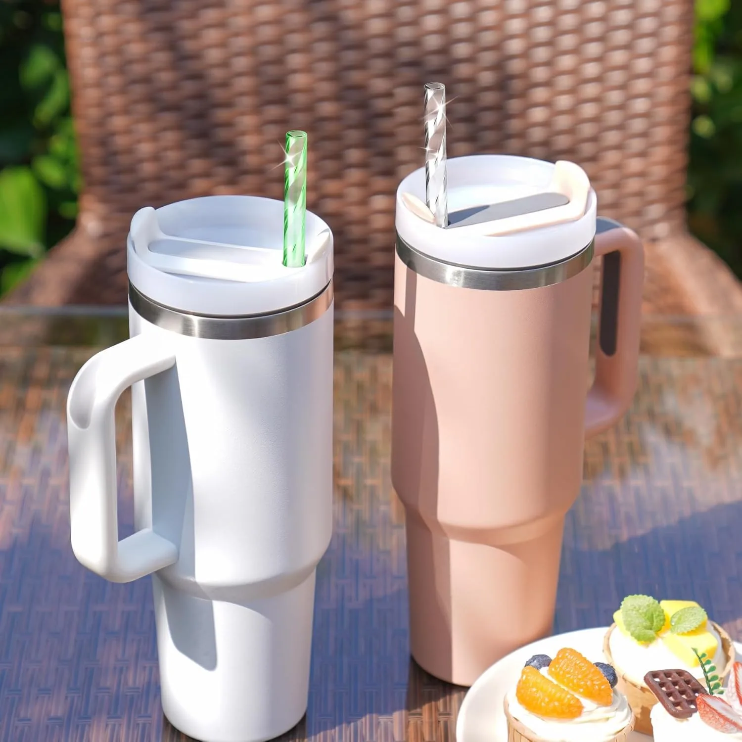 10 PCS Plastic Swirl Reusable Drinking Straws Fit for 40oz Stanley Tumbler, 12\