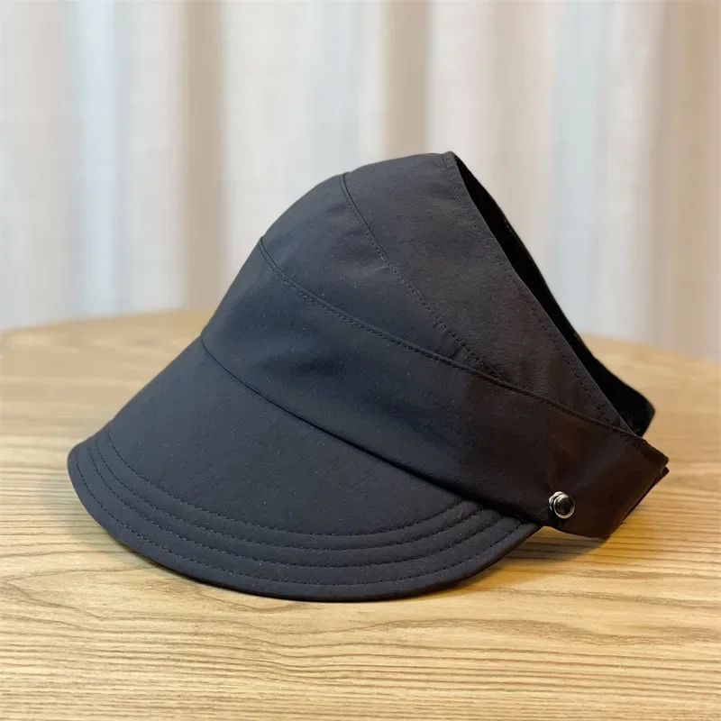 Women's Foldable Sunhat Summer Outdoor Beach Fisherman Hat Sunscreen UV Protection Cap Adjustable Cotton Wide Brim Bucket Caps image 6