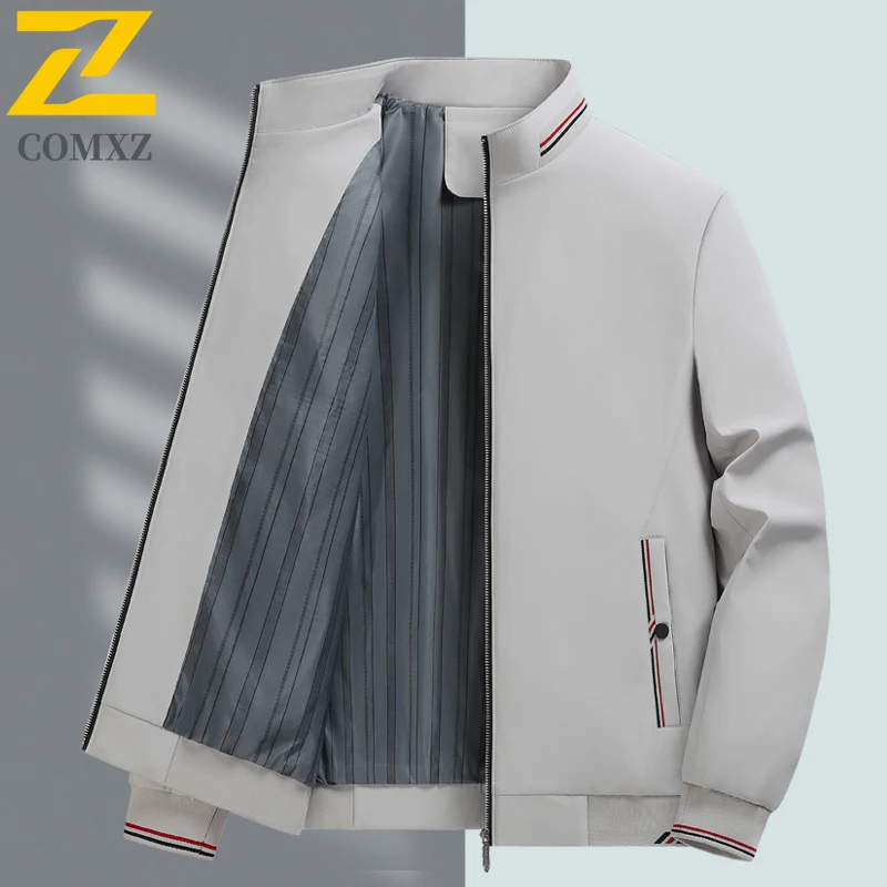 

2025 Men Jacket Casual Stand Collar Business Golf Light Luxury Outerwear Windproof Comfortable Slim Fit Coat for Walking Sports