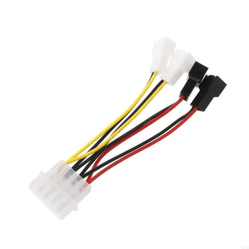 محول مروحة IDE Molex إلى 3Pin، محول مروحة الكمبيوتر 4Pin Molex إلى 4 PWM كابل مضفر بأكمام مقسمة لأجهزة الكمبيوتر 3 Pin