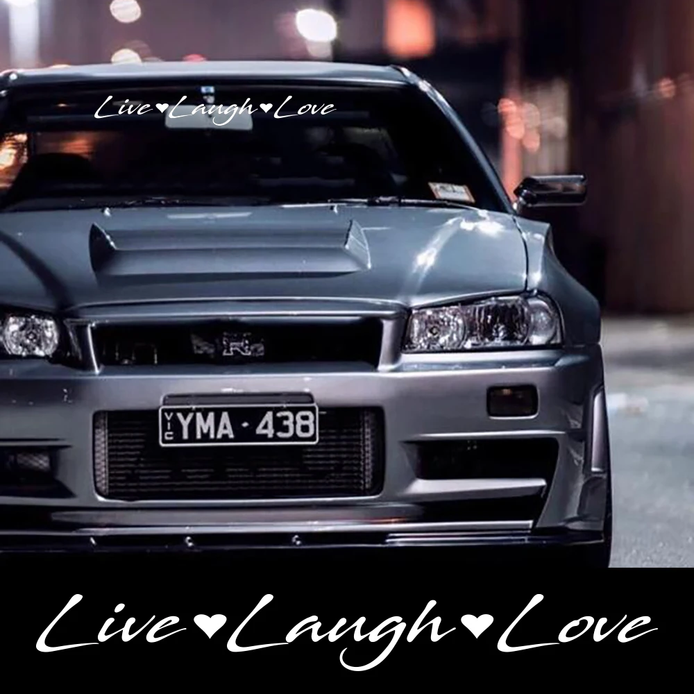 Live Laugh Love Heart Car Sticker Decal for Hood Bonnet Windshield Windscreen Bumper Decor