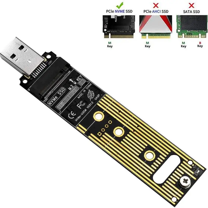 

Адаптер M.2 Nvme Ssd-Usb 3,1, черный, мини-теплоотвод, портативный, без драйвера, Потребительская Электроника Usb3.1 Gen 2 для Intel