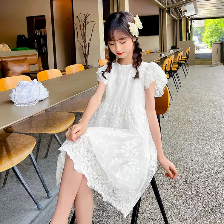 Teen Girls Princess Dress 2024 Baby Lace Flower Wedding Party Dress Kids Dresses for Girls Clothes Children Costume 12 13 Years