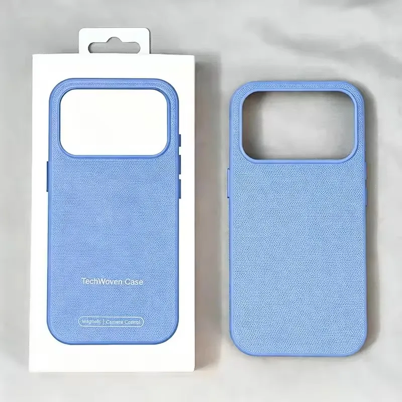 Luxury Technology Fabric Magnetic Case For iPhone 18 17 15 14 13 16 Pro Max For Magsafe Technology Woven Shockproof Back Cover