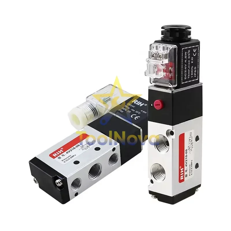 2026*Hotsale* 5/2 Pneumatic Solenoid Valves, DC 12V/24V AC 24V 36V 110V 220V 380V 5/3 Way Air Wireless Solenoid Valve 4V