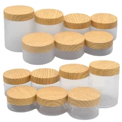 12Pcs 50-250g Empty Storage Jar With Imitation Wood Lid Face Cream Containers Cosmetic Refillable Bottle Kitchen Food Jars
