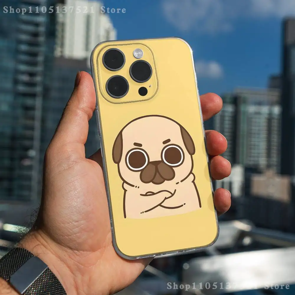 حافظة هاتف Puglie Pug لهاتف iPhone 17,16,15,14,13,12,11 Pro,Max,Plus,X,XS,XR,SE4,E غطاء ناعم شفاف صغير #2