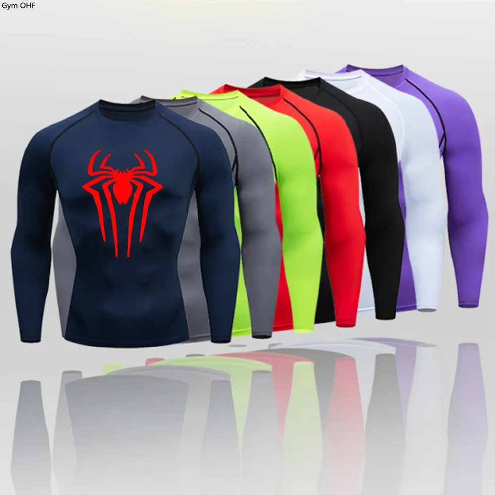 Rashguard Compression T Shirt For Men Gym Fitness Running Jerseys Yoga Tights Sports Mens T-Shirt Quick Dry Muscle MMA Clothing