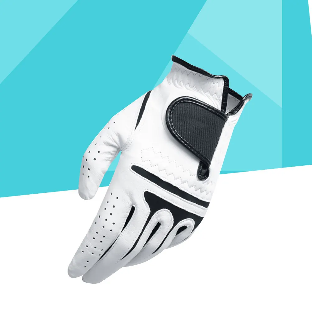 

Men's Left Hand Golf Glove Premium Cabretta Palm Thumb Grip Breathable Mesh Moisture Wicking All Weather