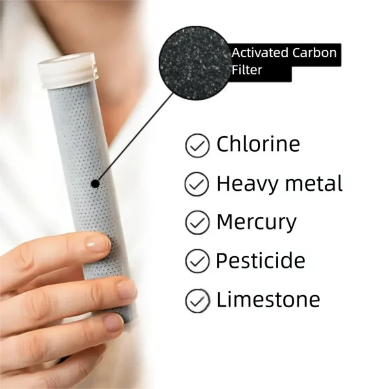 Ensemble de filtres en fibre de carbone pour pomme de douche, purification de l'eau, élimination du chlore/fluorure/eau dure pour le nettoyage de l'eau de douche