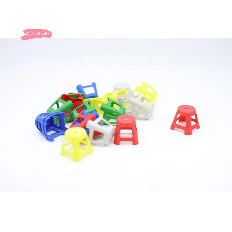 5 個ミニチュアプラスチックスツール小さな椅子モデルセット 1/12 スケールドールハウス家具ドールハウスの装飾ごっこ遊びおもちゃ