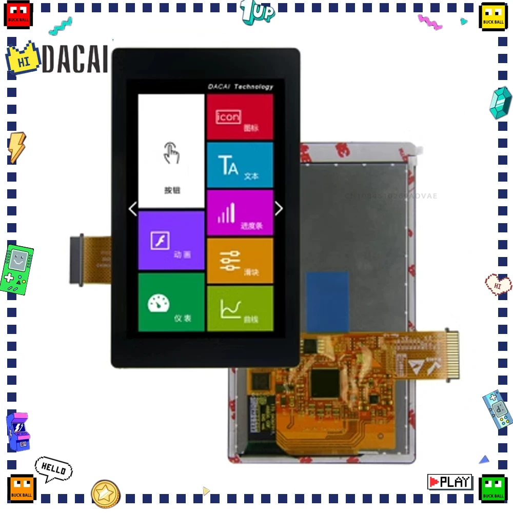 DACAI 4.3inch Ultra-Thin COF TFT Color Serial Display Screens Custom 480*800 Resolutionl 5V Medical Grade Touch IPS LCD Screen