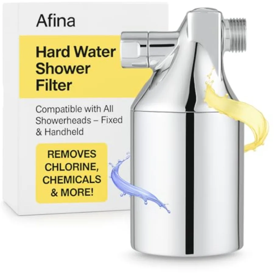 

Shower Filter For Hard Water - Removes 99% Chlorine Harmful Substances and Heavy Metals - Improves your Skin and Hair
