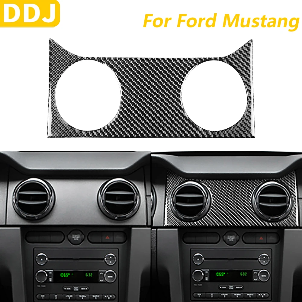 

Для Ford Mustang 2005-2009 углеродное волокно, центральная вентиляционная панель, накладка, автомобильные аксессуары, декоративная наклейка