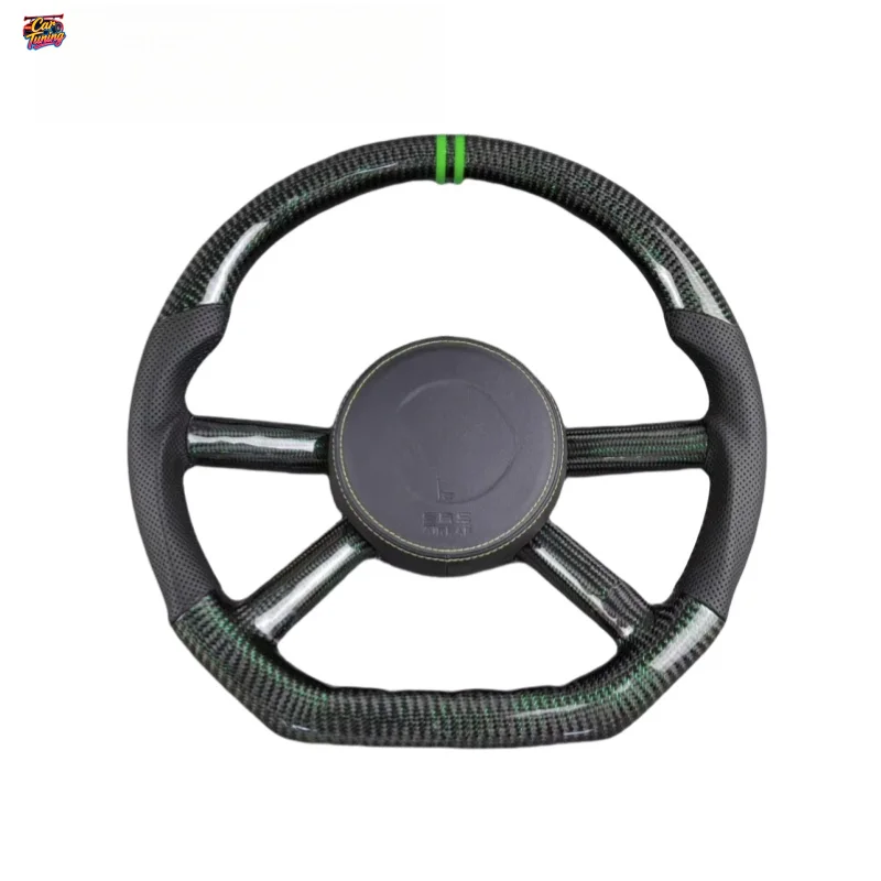 For Jeep Wrangler Gladiator Freedom Light JK JL Big Cut Compass Commander Flat Bottom Carbon Fiber Steering Wheel Modification