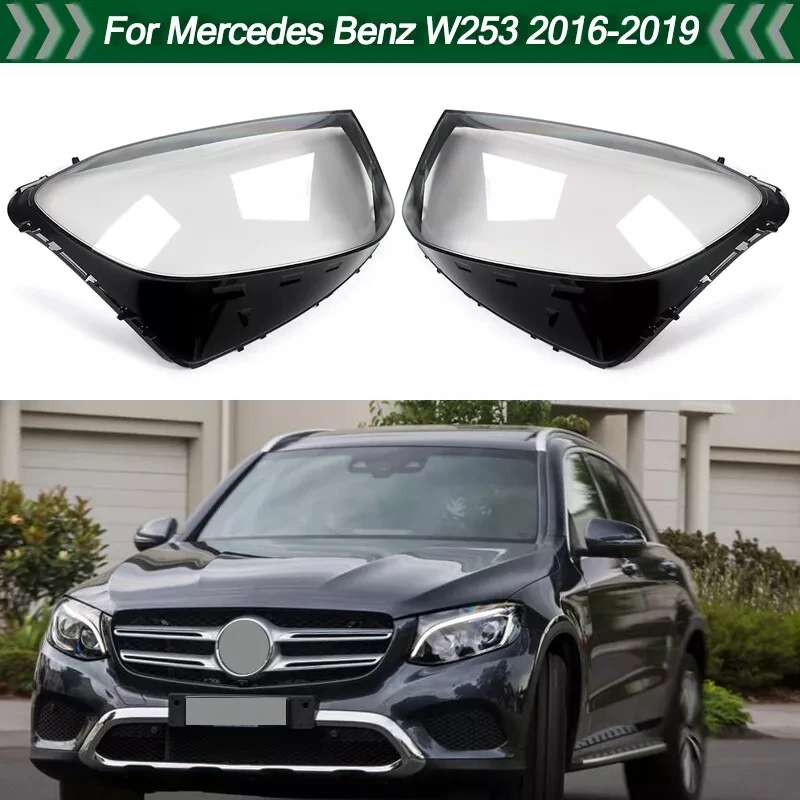 

1X Car Front Headlight Lens Glass Lampshade Headlamp Lens Cover Shell For Mercedes-Benz GLC W253 GLC200 GLC260 GLC300 2016-2019