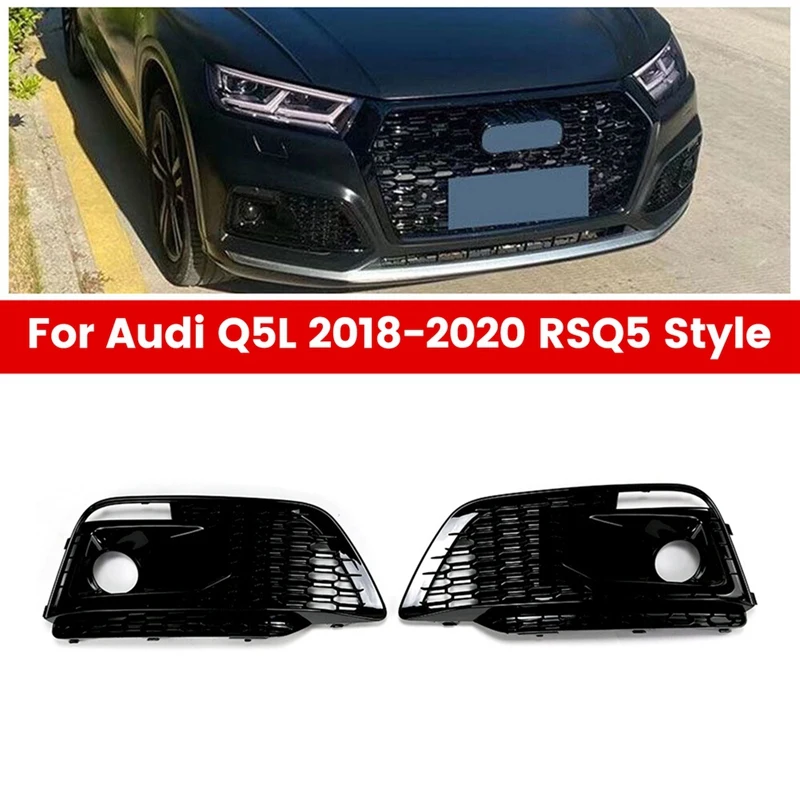 

RSQ5 Style Grill Fog Lamp Cover Grille For Q5L 2018-2020 RSQ5 Style - Black