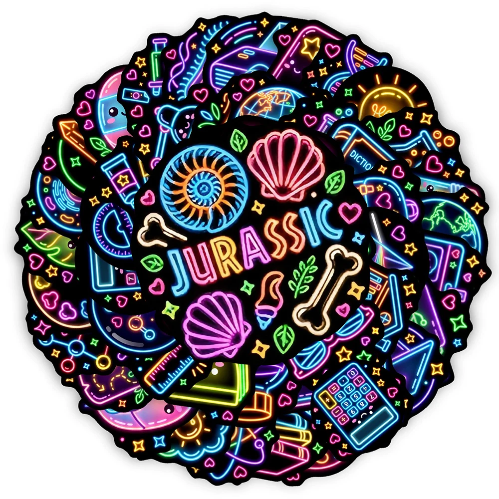 10/30/50pcs Cartoon Neon Science Lab Theme Graffiti Stickers DIY Laptop Scrapbook Diary Suitcase Decoration Sticker Decals Label