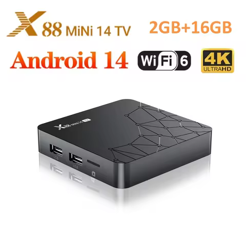 X88 Mini 14 TV Box With Android 14.0 OS RK3518 4K 2.4G/5.0GHz Dual WiFi 10/100M Ethernet BT 5.0 Voice Assistant Media Player