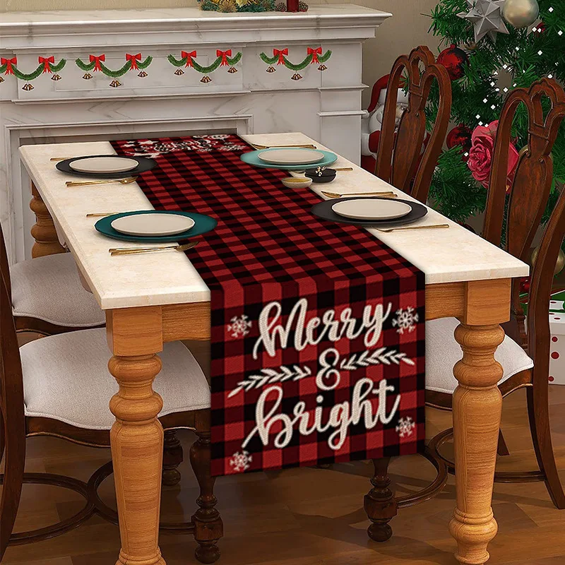 عيد الميلاد موضوع مطبوعة الجدول العلم مفرش المائدة ندفة الثلج شجرة عيد الميلاد غرفة الطعام غرفة المعيشة الجدول حصيرة الطاولة