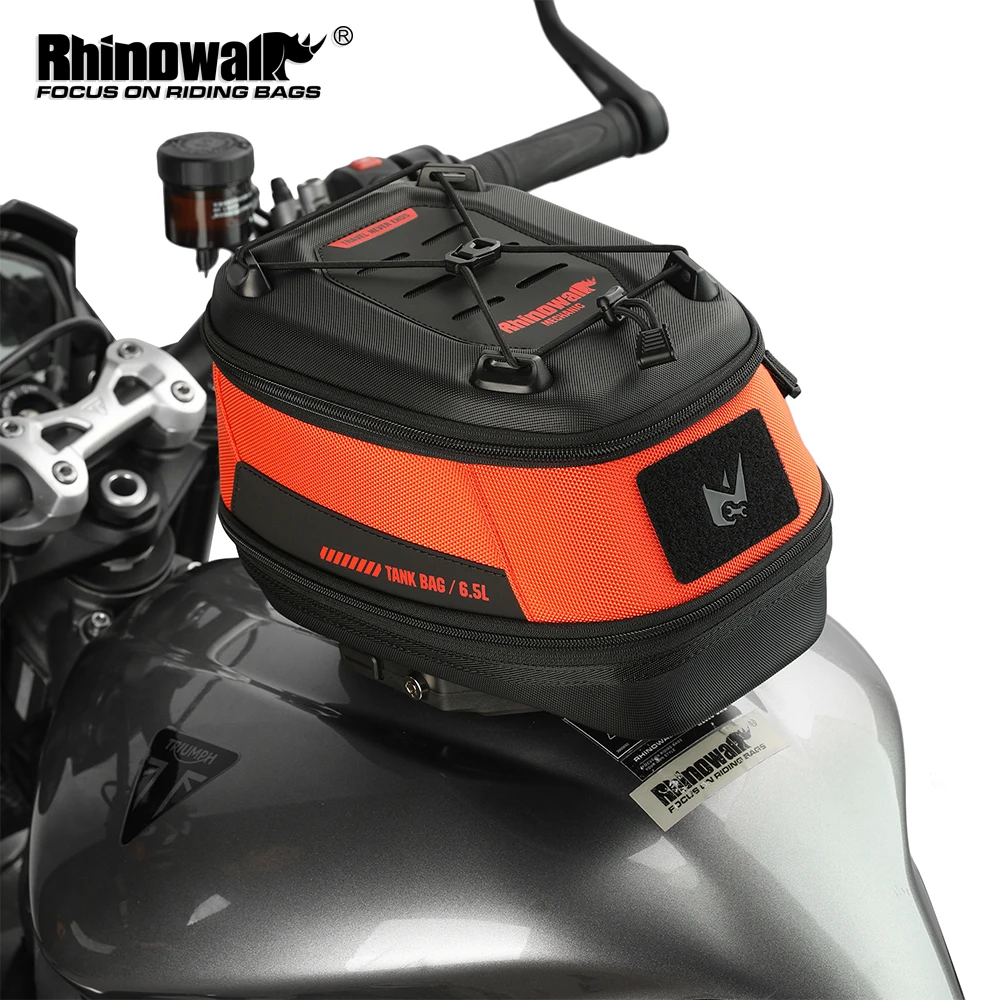 Rhinowalk Motorcycle Magnetic Tank Bag 5L-6.5L Quick Release Expandable Motorbike Luggage With Rain Cover Motorcycle Accessories