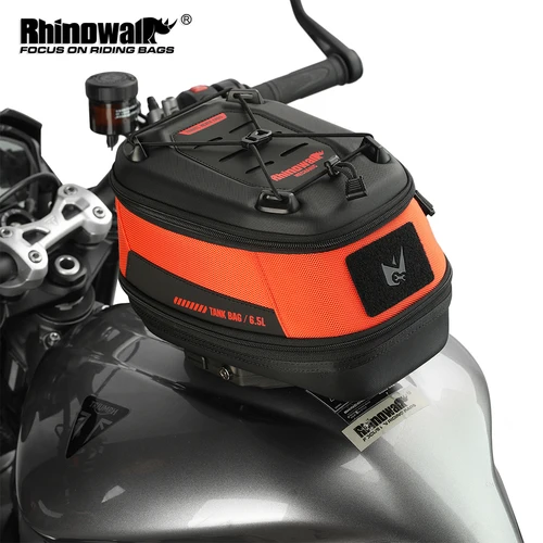 Rhinowalk-bolsa de tanque magnético para motocicleta, equipaje de motocicleta expandible de liberación rápida de 5L-6,5l con cubierta para lluvia, accesorios para motocicleta