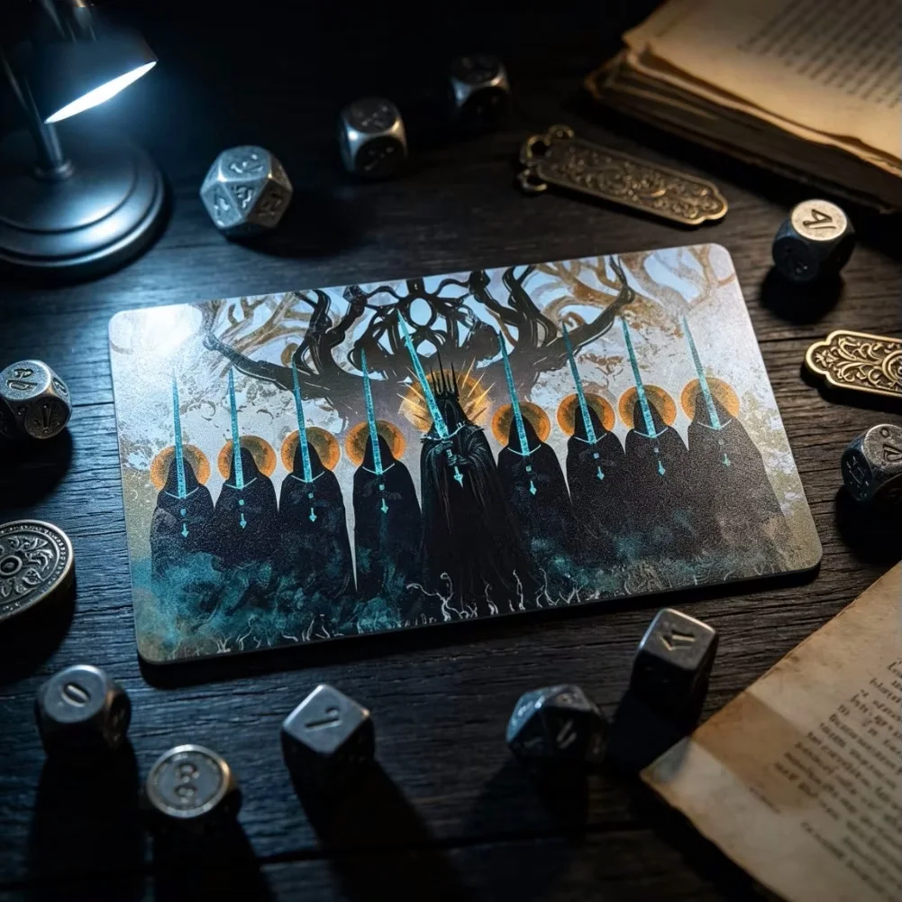 Nazgul The Nine Ringwraiths Playmat Card Game Mat Non-slip Rubber Large Gaming Mouse Pad Lord of The Rings Dark Desk Mat