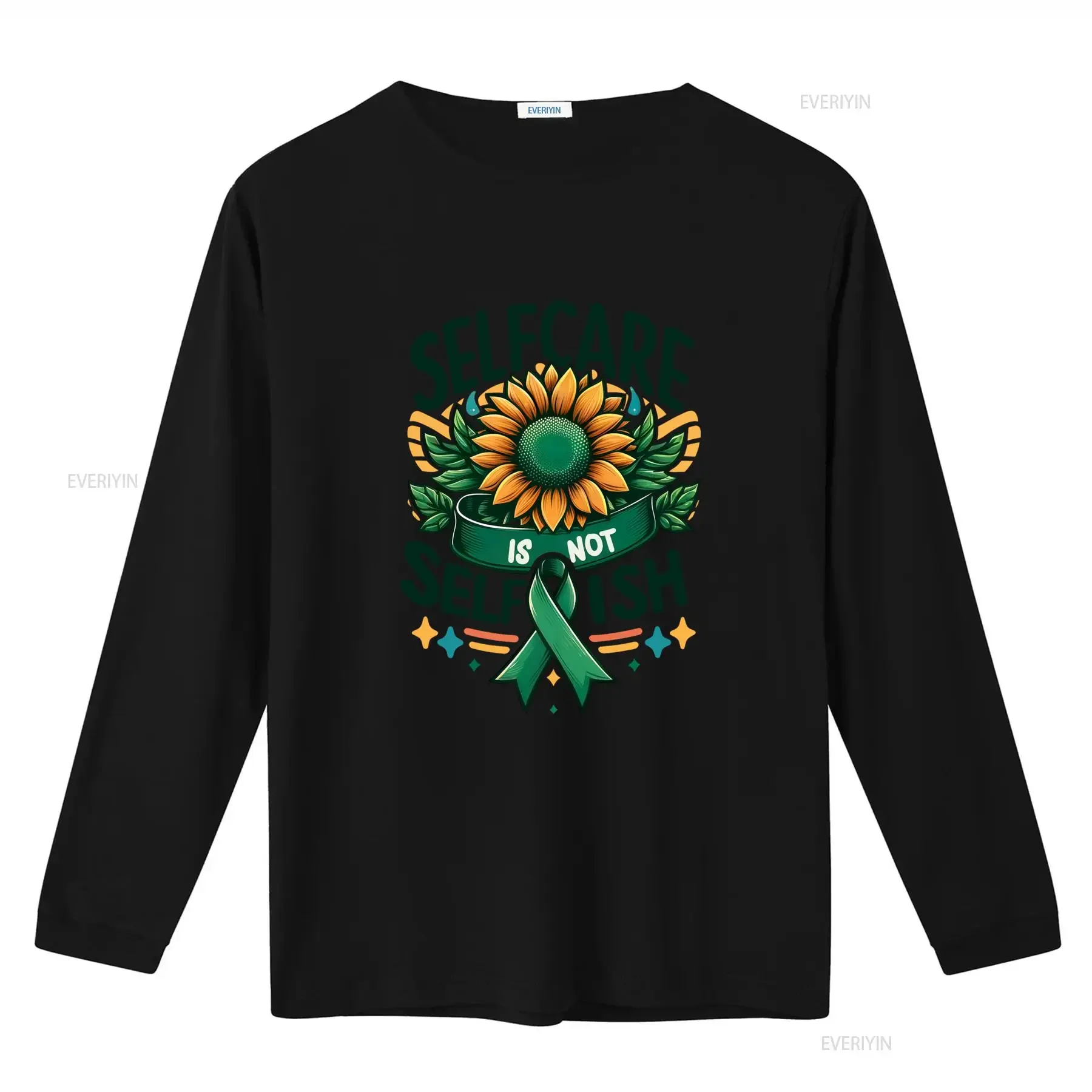Self Care Awareness T Shirt with Floral Ribbon Design is Not Selfish Available in S to 5XL Sizes vintage Washed Stylish