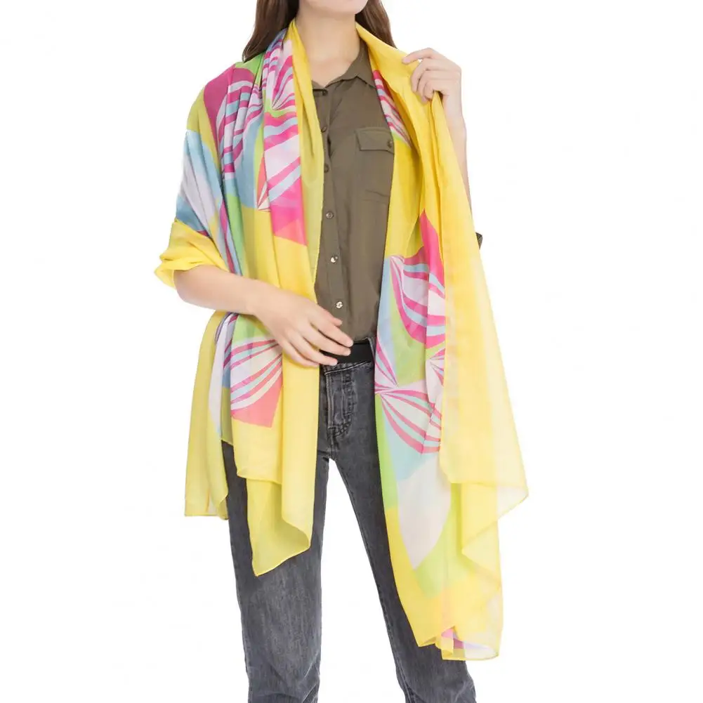 Wrap Scarf  Washable Rectangle Multi-functional Sarong Dress  Skin-friendly Beach Scarf