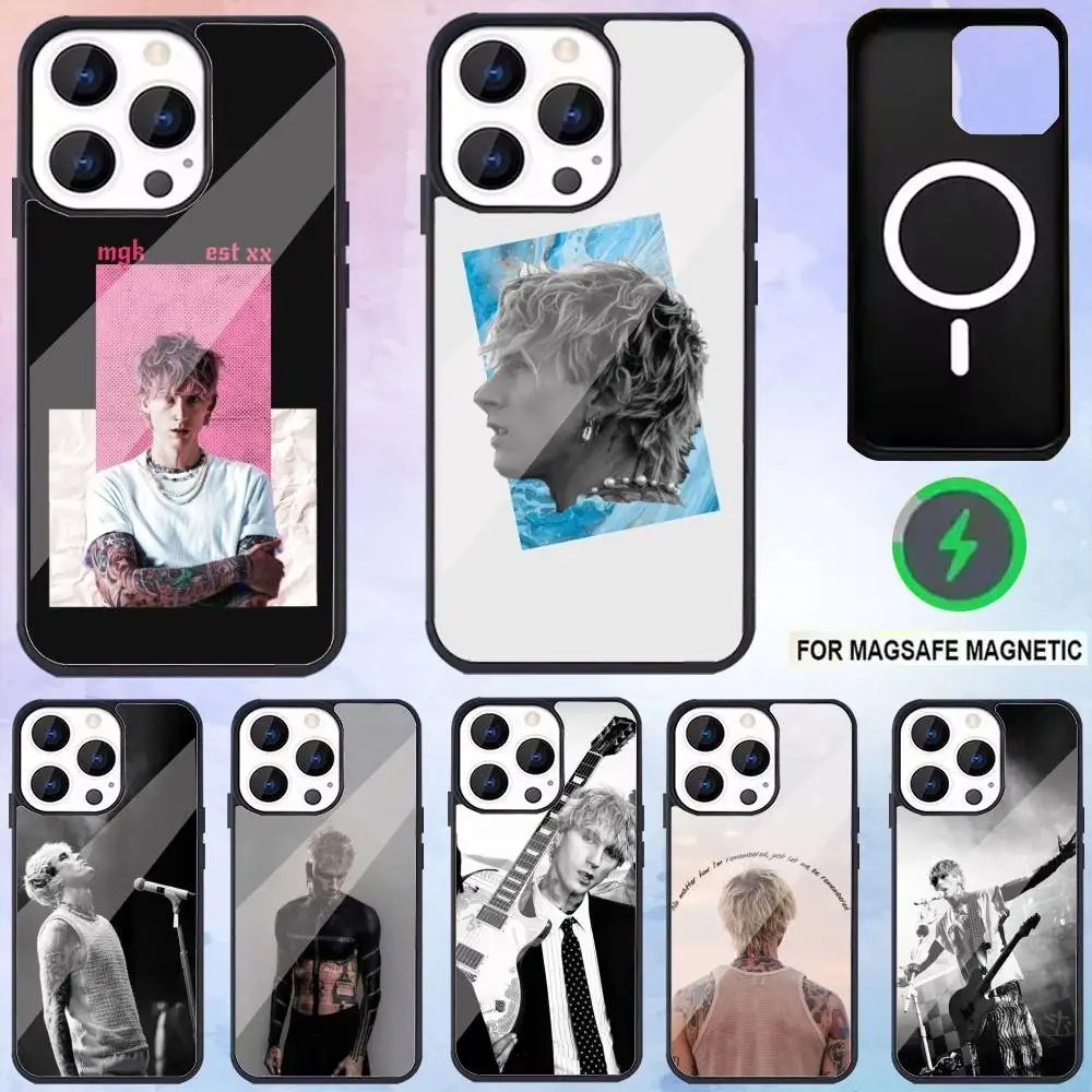 

MGK M-Machine-G-UN K-Kelly Phone Case For iPhone17,16,15,14,13,12,11 Plus,Pro Max Magnetic Magsafe Wireless Charging