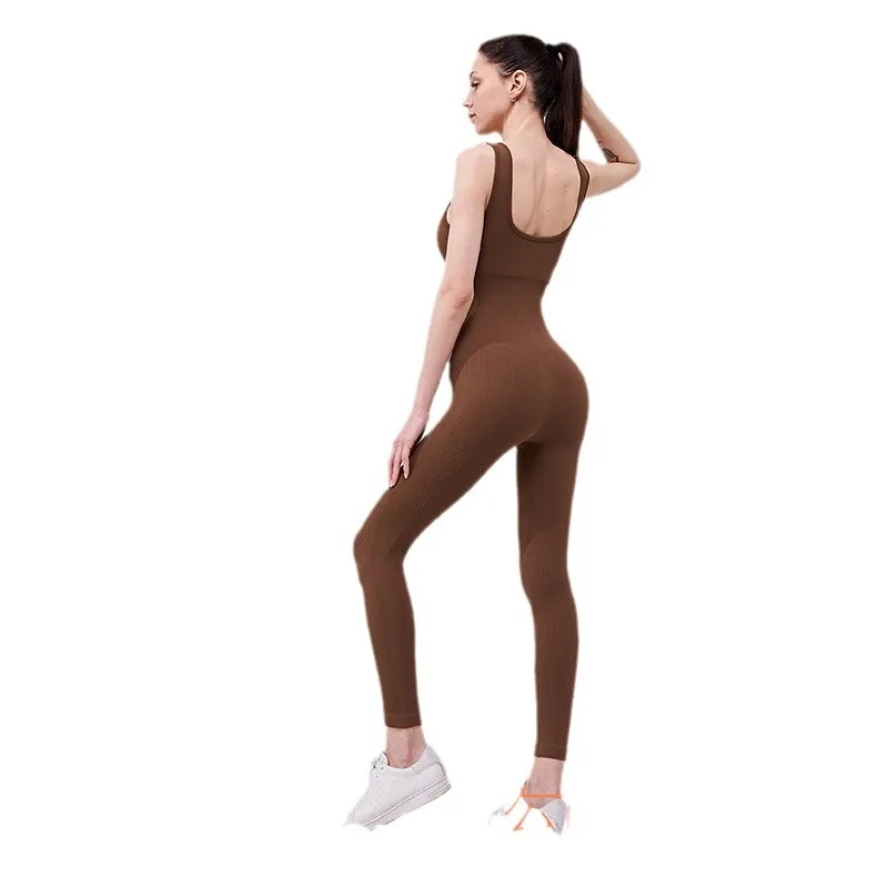 Women's Outdoor Sports High Waist Hip Lifting Yoga Clothing Stretch Tight Sportswear One-piece Slim Fitness Clothing Bodysuit