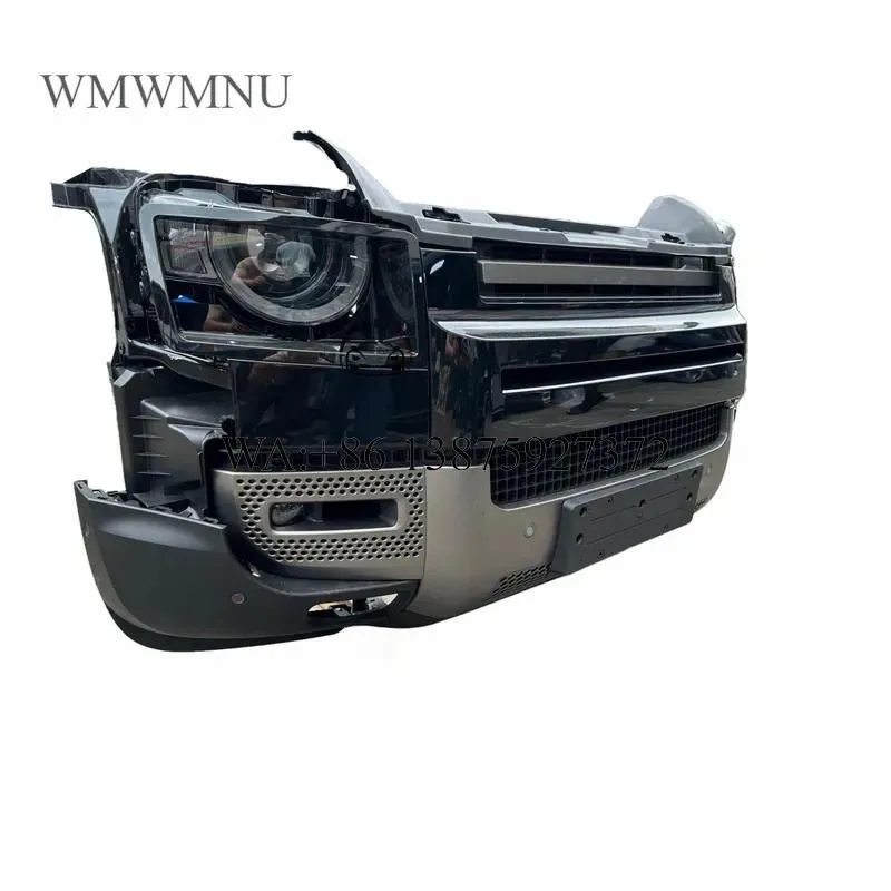 Wmwmnu Front Bumper Assembly for Defender 90 110 130 L663 2020-2024 with Sensor Holes Grille Screw-On Attachment Complete Kit