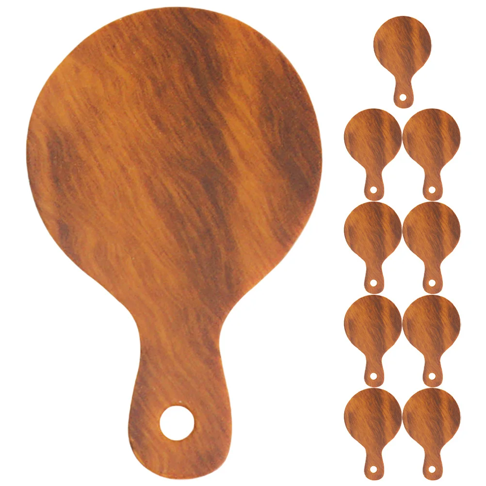 

10pcs Miniature Wooden Cutting Boards Round Bread Tray For Diy Mini House Decor Craft Kitchen Scene Accessory Simulation Tools