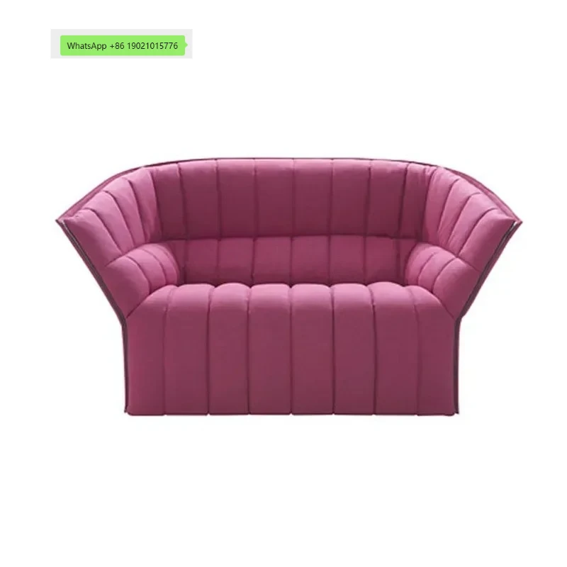 Designer creative armrest fabric sofa model room leisure reception chair