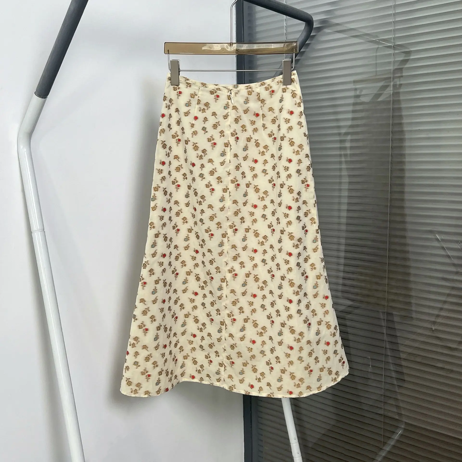 

Japanese Floral A-line Mide skirts for Women High Waisted Trumpet Mermaid Skirt for Female Clothing Summer New