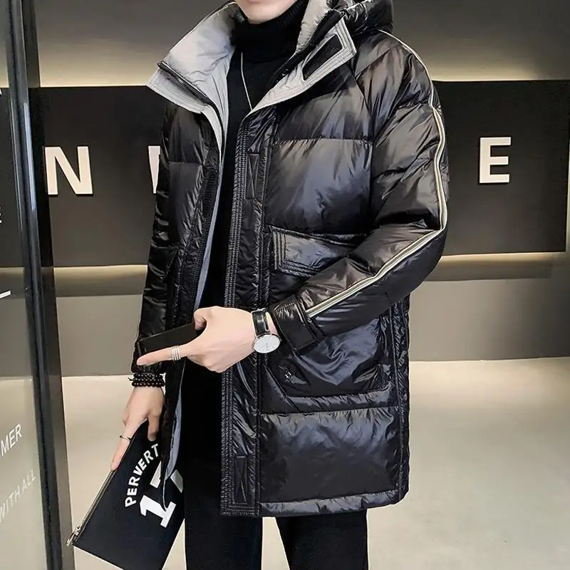 Down Jacket Men 2023 New Winter Tide Mid-Length Hooded Handsome Warm Coat Thick Winter Wear Coat