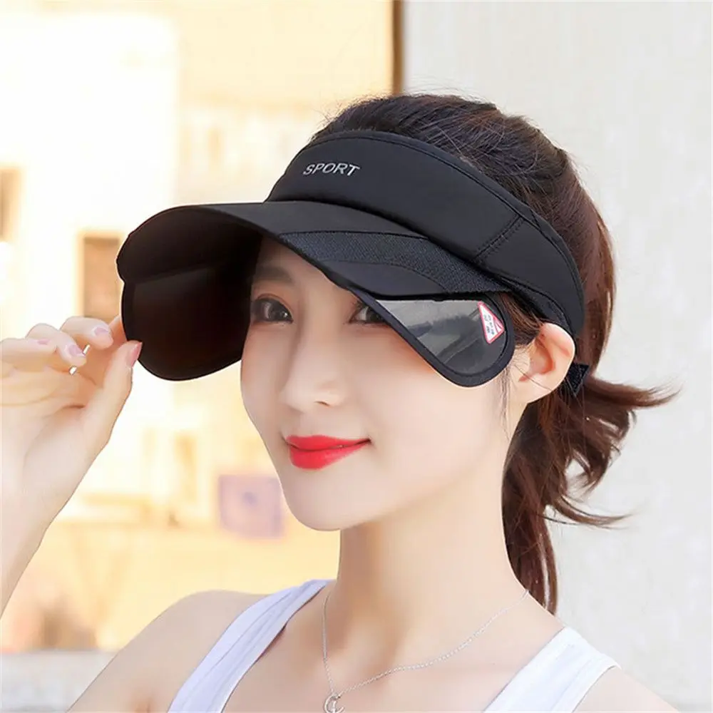 Summer Sun Visor Golf Hat For Women Adjustable Golf Cap With Retractable Brim UV Protection Empty Top Beach/Tennis Sport Hat