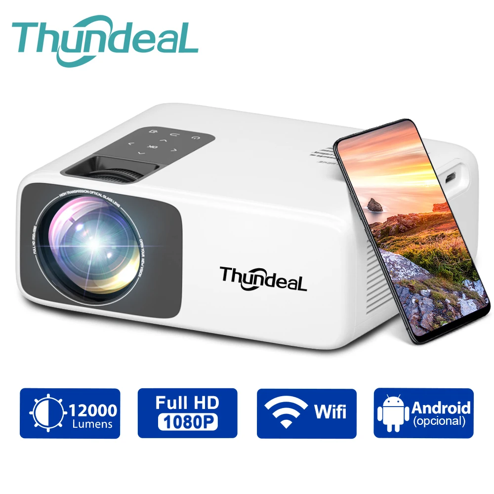 ThundeaL TD93Pro Projector Full HD 1080P Portable 2K 4K Video WiFi Projector TD93 Pro Home Theater Cinema 3D Smart Phone Beamer