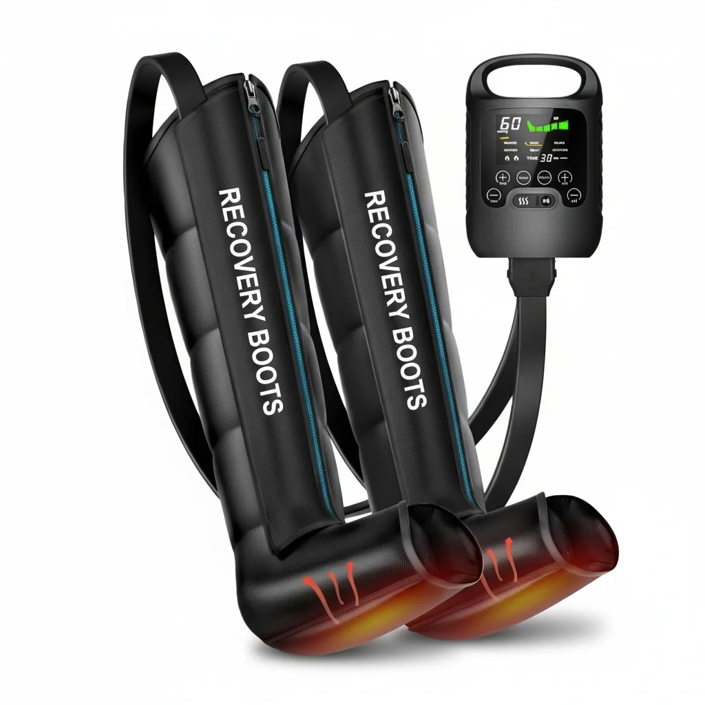 

Rechargeable Air Compression Therapy Leg Sleeve, 16L/min Leg Massager Boots with Overlapping Air Chambers for Leg Recovery